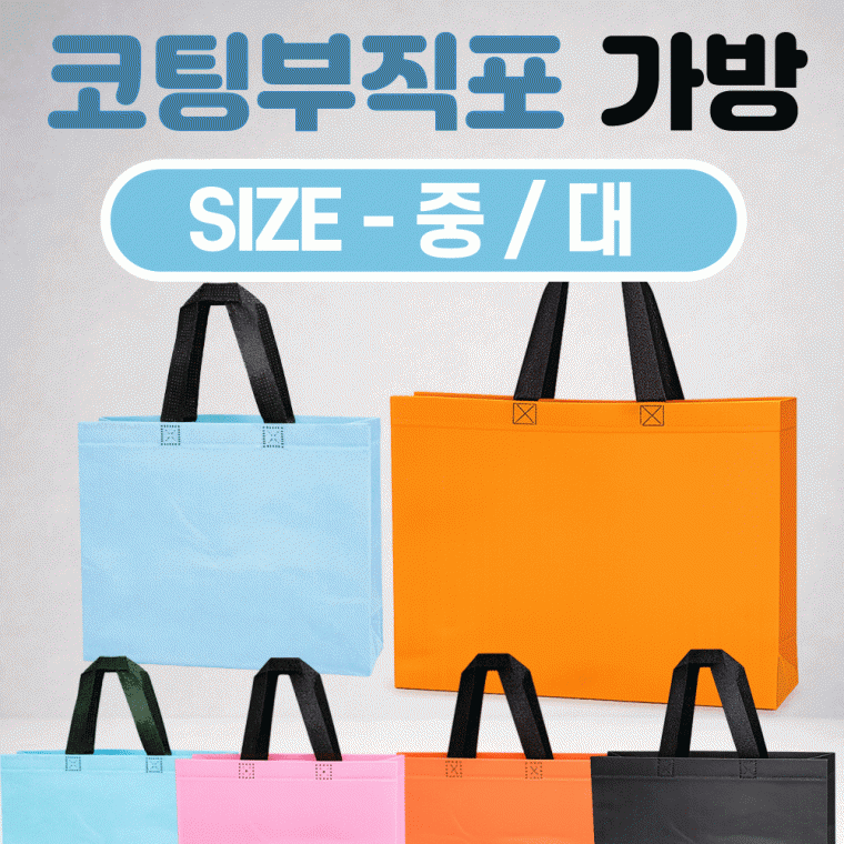 부직포가방 [코팅부직포가방(모음전)] 부직포/장바구니/보조가방/시장가방/쇼핑백/중 대사이즈/인쇄가능